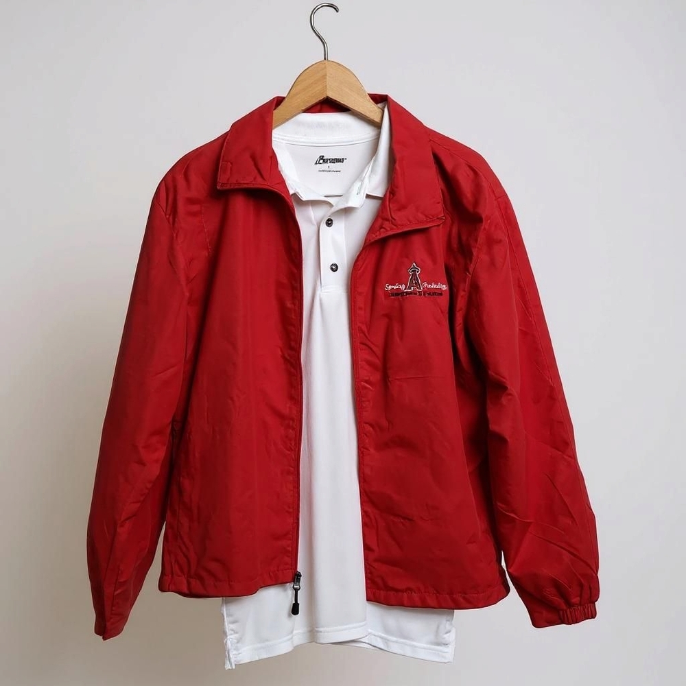 Red Men's Jacket And Polo- Spring Training A'S BASEBALL